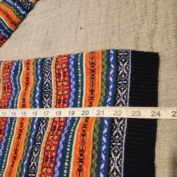 Colorful Tommy Hilfiger classic fair Isle sweater zip neck sz Medium Unisex - Picture 8 of 9